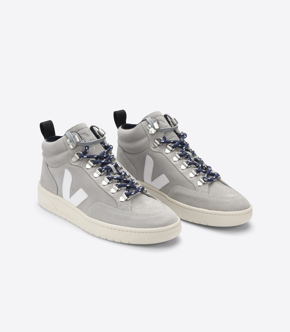 Veja Sneakers Mens - Roraima Suede - Grey/White - 4217VFHWC